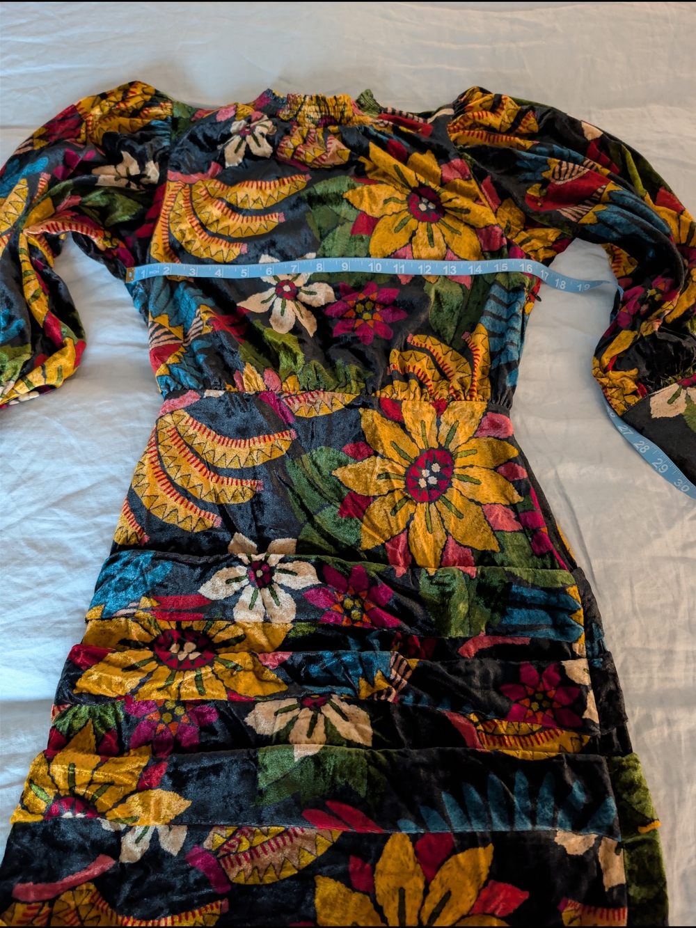 NWT Farm Rio Macaw Ballet Velvet Mini Dress - XS Long Sleeve Mock Neck - Picture 9 of 10